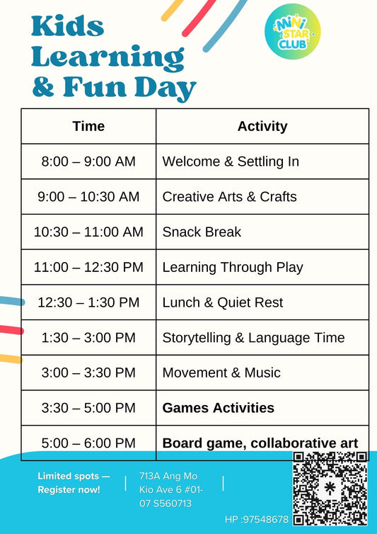 Kids Learning & Fun Day (1 full day)